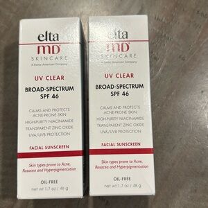 2X Elta MD UV Clear Broad Spectrum SPF 46 Exp 5/25 New